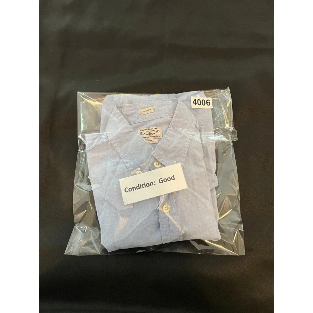 J.Crew Slim Fit Blue Button Down Shirt Men's Small 100%‎ Cotton